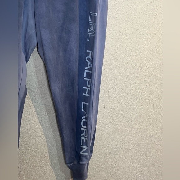 Lauren Ralph Lauren blue logo down leg joggers with pockets Athlesiure Casual - Picture 3 of 9